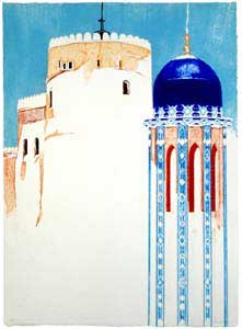 Fort and Mosque : carborundum print